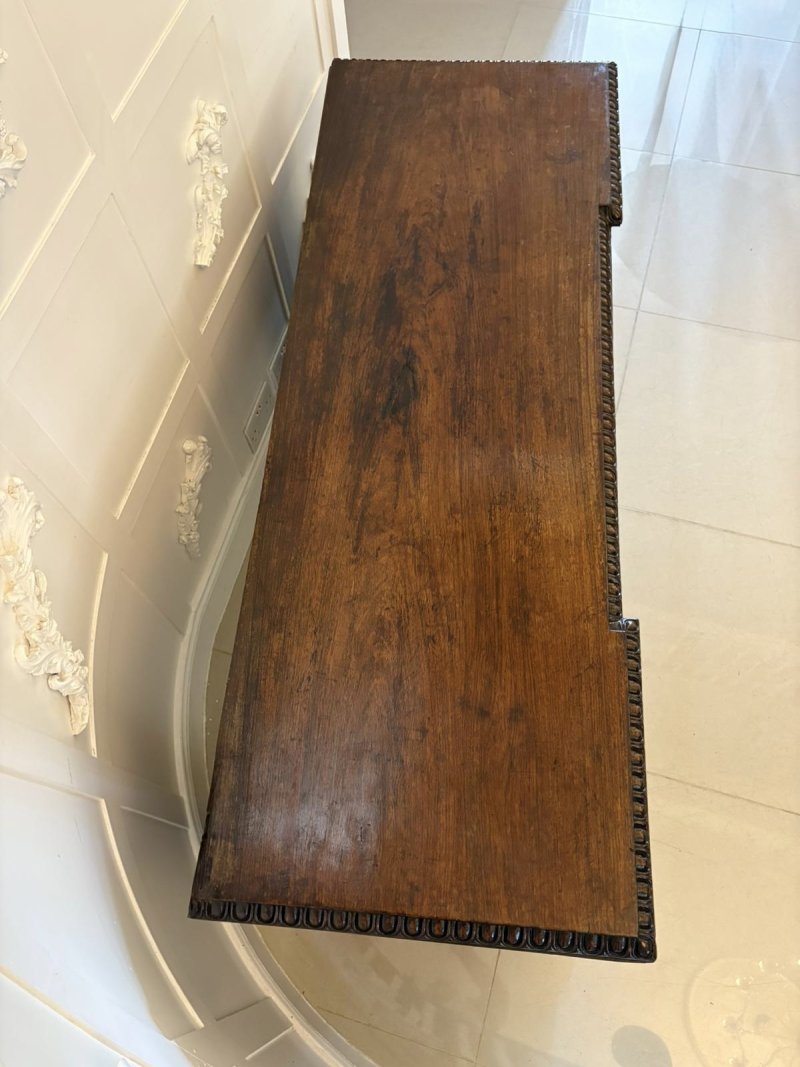 Outstanding Quality Antique Victorian Inlaid Burr Walnut Porcelain Mounted Credenza - Image 7